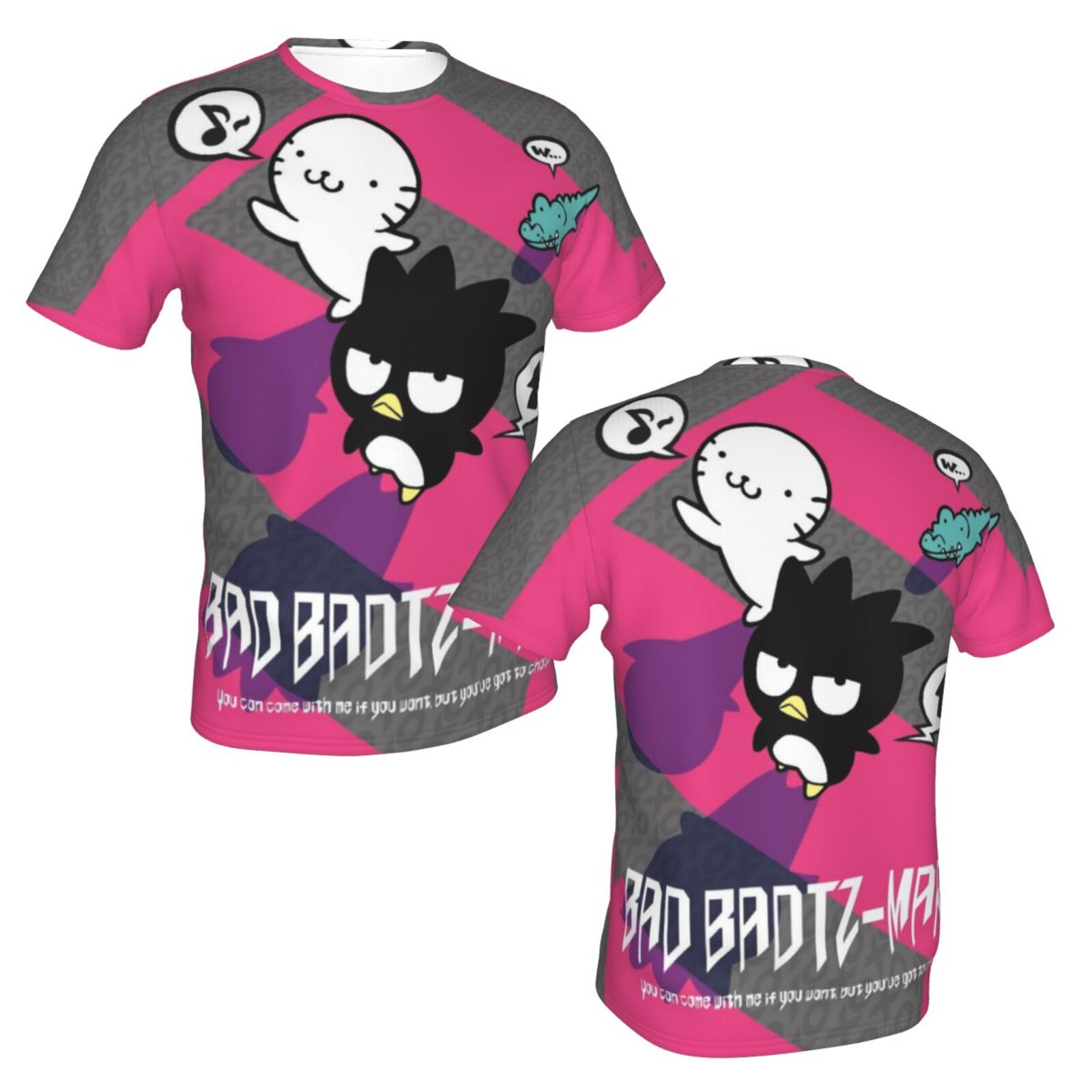 Unisex Badtz Maru T Shirts 3D Printed Short Sleeve Shirts Casual Graphics Tees For Adult Men Women